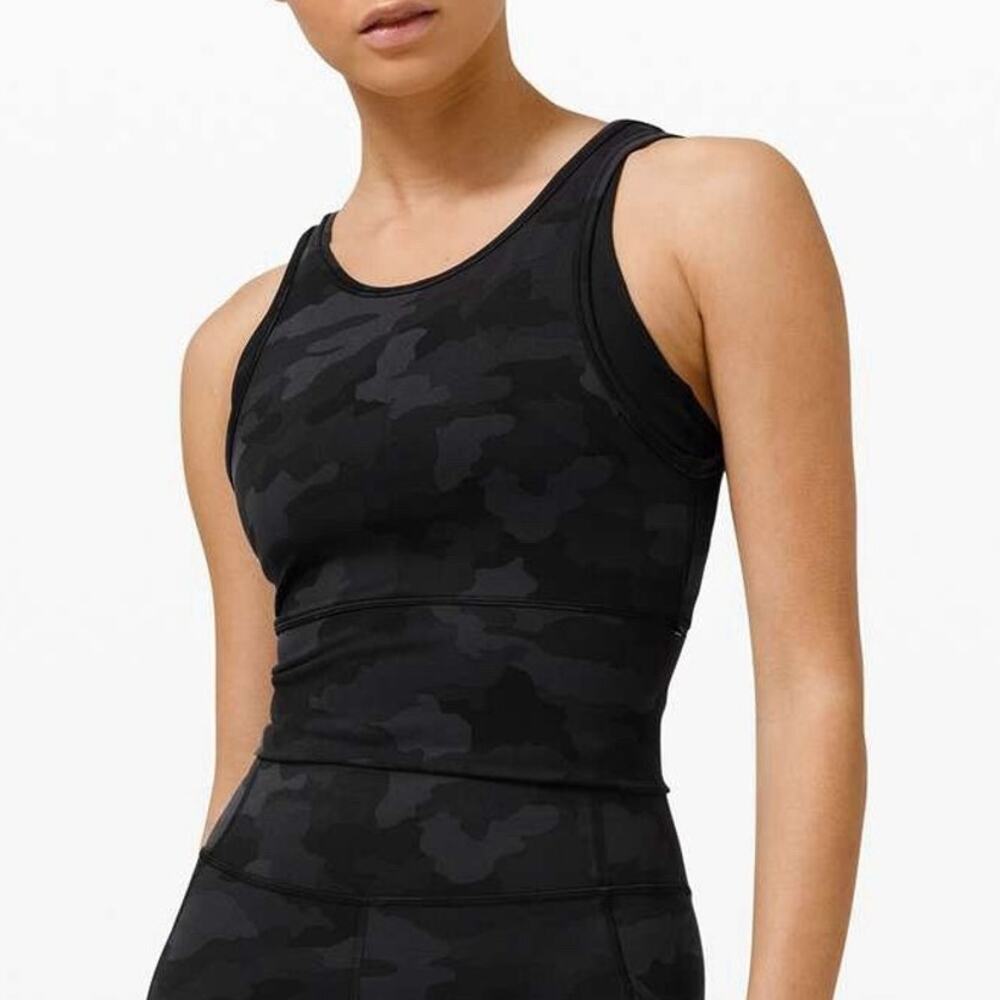Lululemon Athletica 6 Power Pivot‎ Tank Top Everlux 365 Heritage Deep Coal Camo